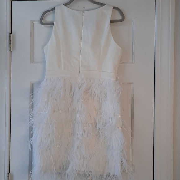 BHLDN Anthem White Feather Mini Dress New size Small - Picture 6 of 9